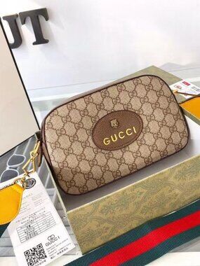 Gucci Beige and Brown Monogram Crossbody Bag
